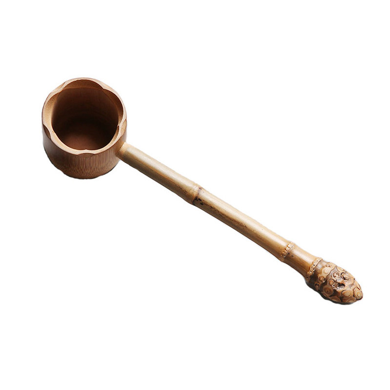 竹根水勺  分茶勺环保打酒器水勺水瓢酒勺 日式茶具茶道零配竹杯