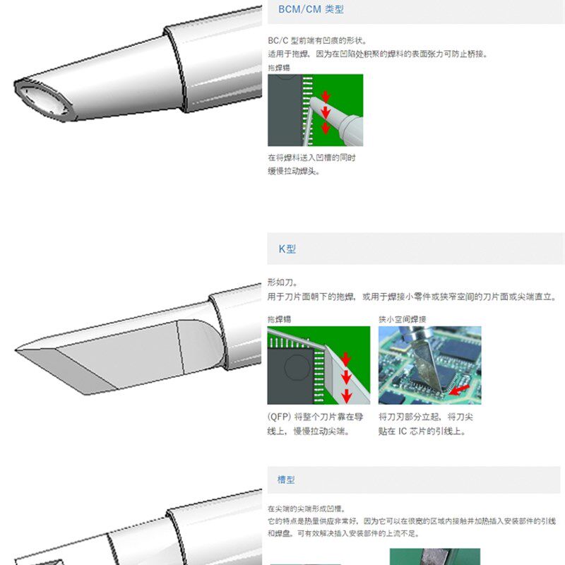 HAKKO日本白光焊咀T12-B-B2-B3/B4/BL马蹄型烙铁头电焊台FX-951