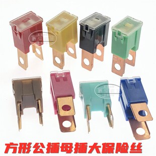 20-120A方形公插母插大保险丝方块汽车卡车货车长脚内外插保险片
