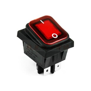 大号船型开关KCD2 7方型2组6脚带灯4脚20A防水翘板电源船形开关