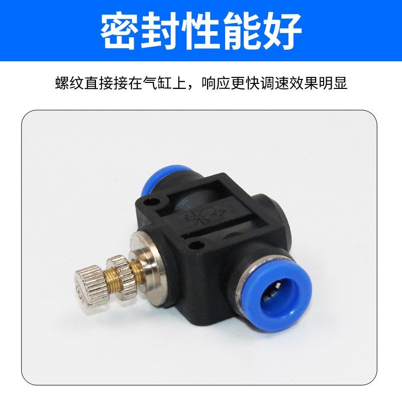 蓝色LSA节流调速调节管道阀快速快插气动气管接头SA4/6/8/10/12