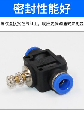 蓝色LSA节流调速调节管道阀快速快插气动气管接头SA4/6/8/10/12