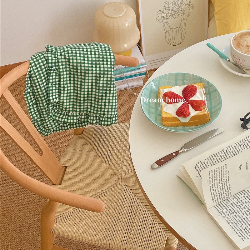 Dream home韩国风实木简约现代ins博主同款咖啡民宿藤编扶手椅子