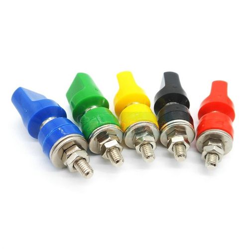 扁帽头M6*60接线柱6mm纯铜仪器端子尾4mm香蕉插座40A大电流短路插