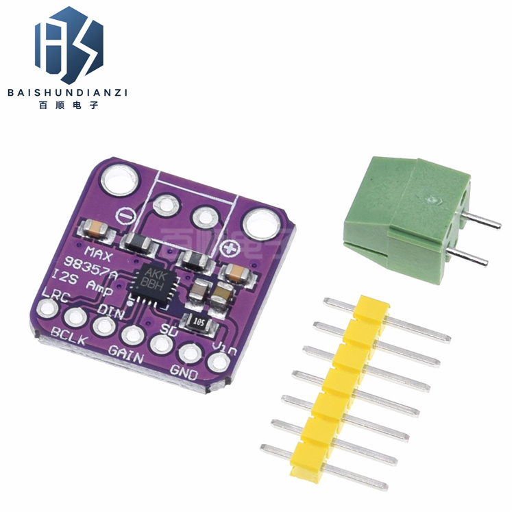 MAX98357 I2S 音频放大器模块  无滤波D类放大 支持ESP32 树莓pi