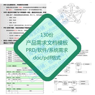 产品经理产品需求文档模板电子版项目规范分析软件系统BRD排期PRD