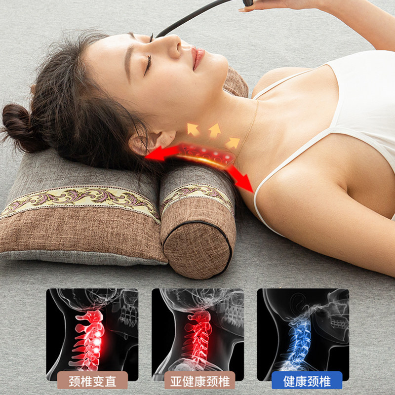 电加热颈椎枕热疗热敷枕头粗盐包海盐脖子艾灸颈部家用肩颈理疗袋