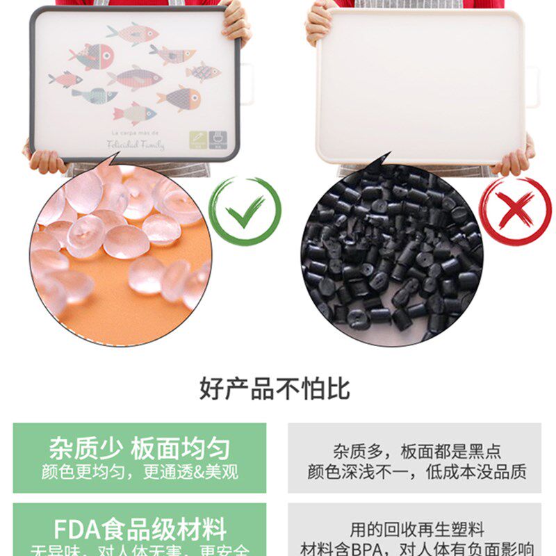 菜板抗菌防霉家用多功能双面砧板塑料切水果案板厨房粘板蒸板刀板