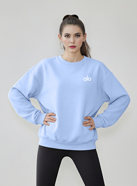 ALOGANT圆领秋季套头女成人卫衣POLO衫女士时尚纯色女装|A10035.