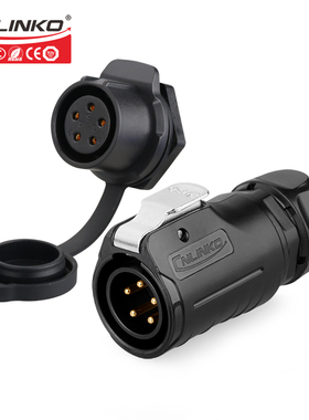 凌科电气LP-20塑料单孔法兰座2-12芯防水航空插头圆形连接器厂家