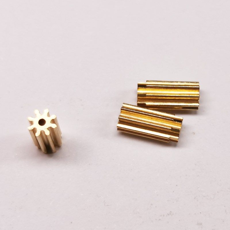0.4模数 8齿 孔1 黄铜直齿轮 金属齿轮 玩具车模型传动 电机齿轮