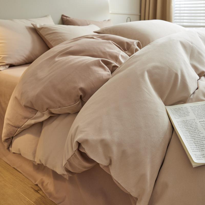 新款秋冬全棉A类高支磨毛北欧系列四件套床单被套学生宿舍三件套