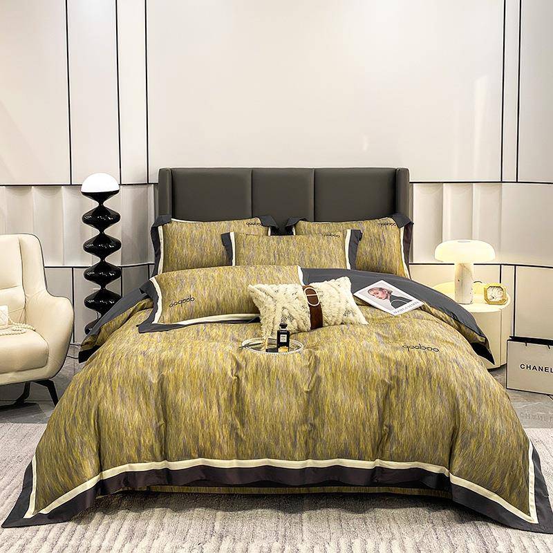 秋冬高端美式印花加厚天丝棉磨毛四件套柔软舒适被套床上用品