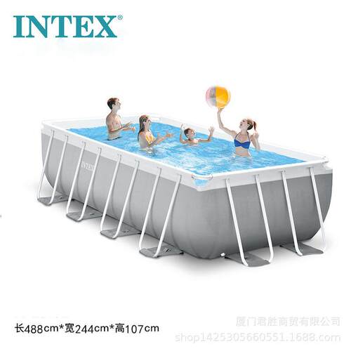 INTEX26792长方形管架水池大家庭别墅泳池儿童泳池16尺