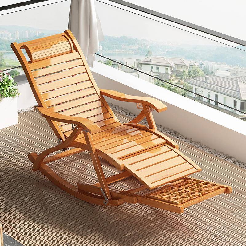 摇椅摇摇椅大人家用客厅阳台休闲躺椅懒人逍遥椅可折叠两用竹椅子