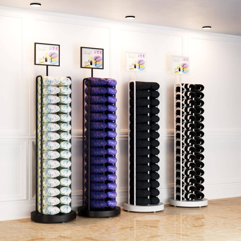 U型枕展示架颈枕家纺货架U形枕午睡枕陈列架收纳架子名创货架