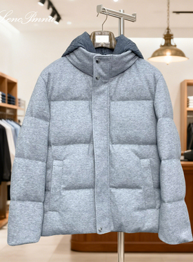 lp秋冬新款立领可拆卸针织帽羽绒服老钱风休闲舒适百搭外套上衣男