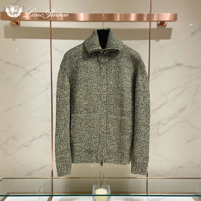 lp老钱风羊毛休闲针织开衫毛衣男