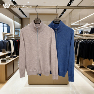 lp秋冬新款立领拉链羊毛开衫针织衫外套上衣商务休闲老钱风毛衣男