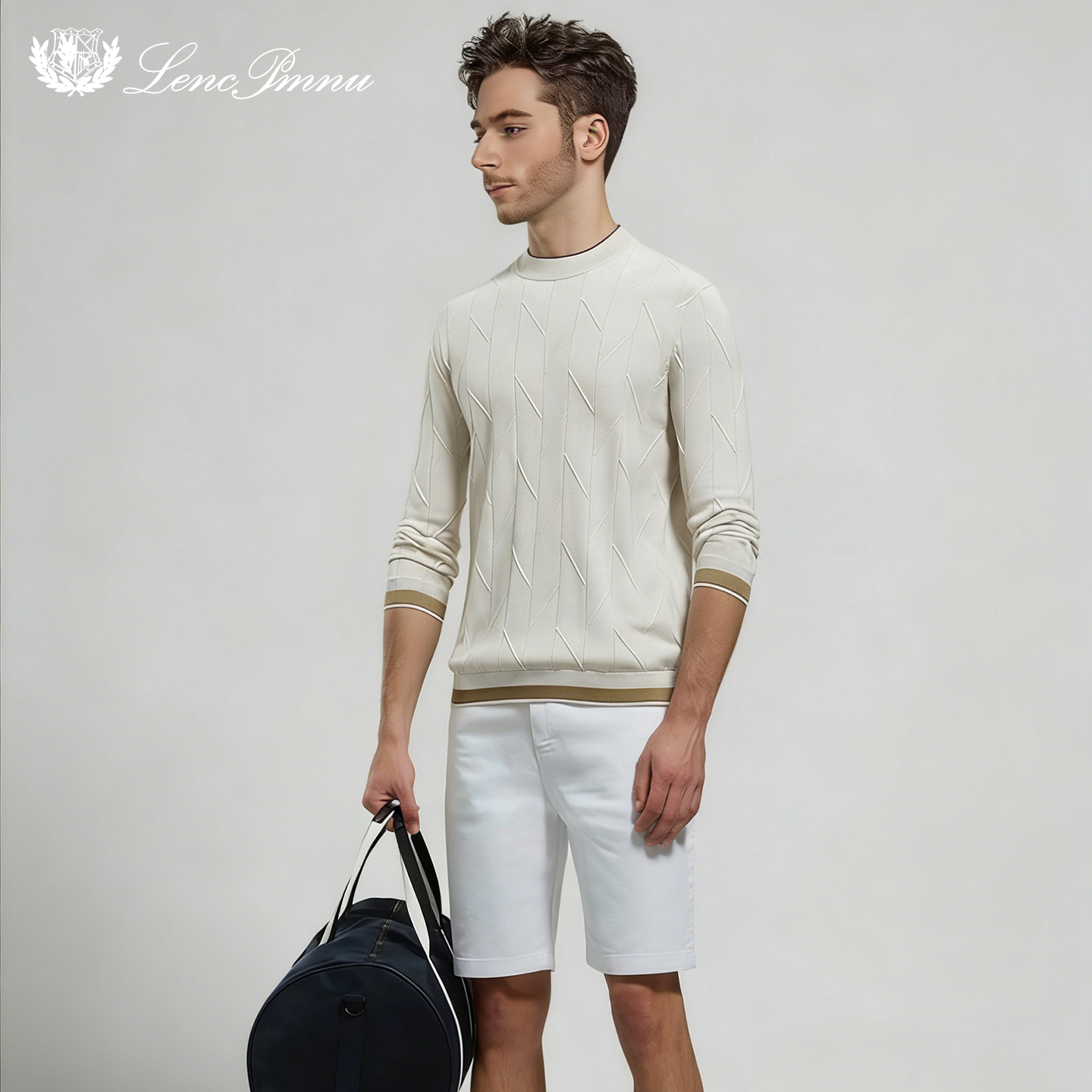 lp老钱风休闲针织衫打底毛衣男