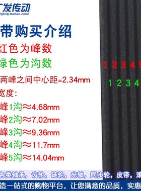 橡胶多楔带250J/255J/260J传动多沟带PJ槽峰635/648/660契皮带