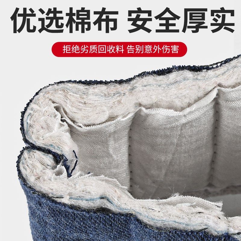 耐高温防烫隔热手套冬季保暖加厚牛仔布五指棉厨房烘焙微波炉长款