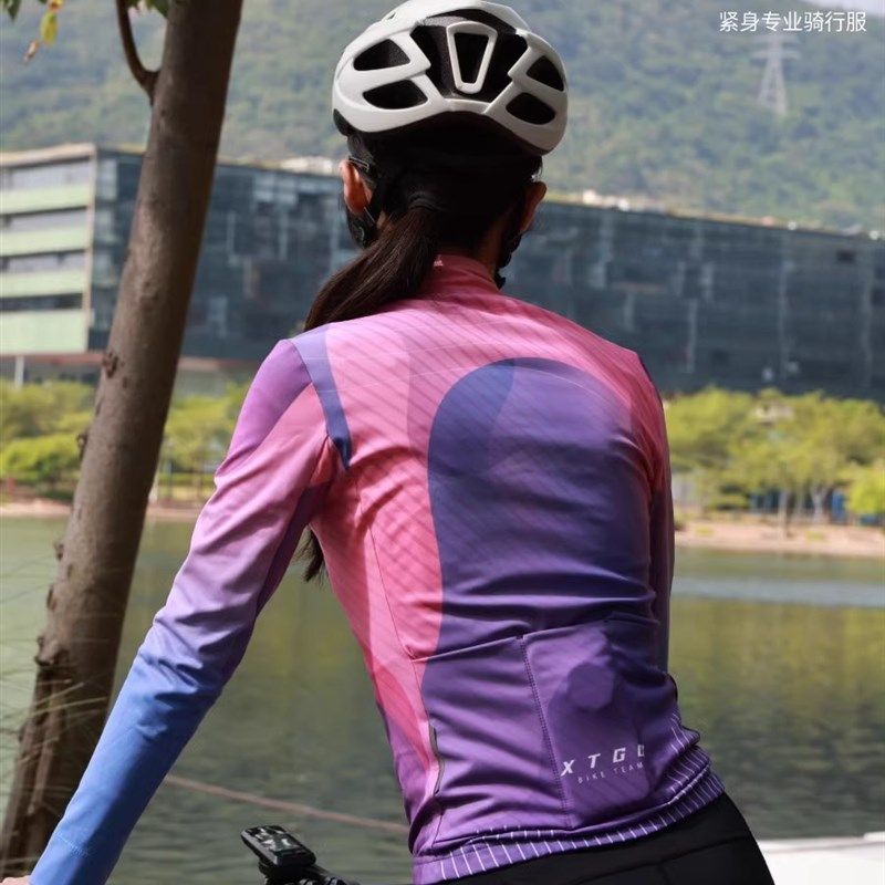 星恒新款倩影秋冬季骑行服自行车加绒女山地公路自行车服高弹保暖