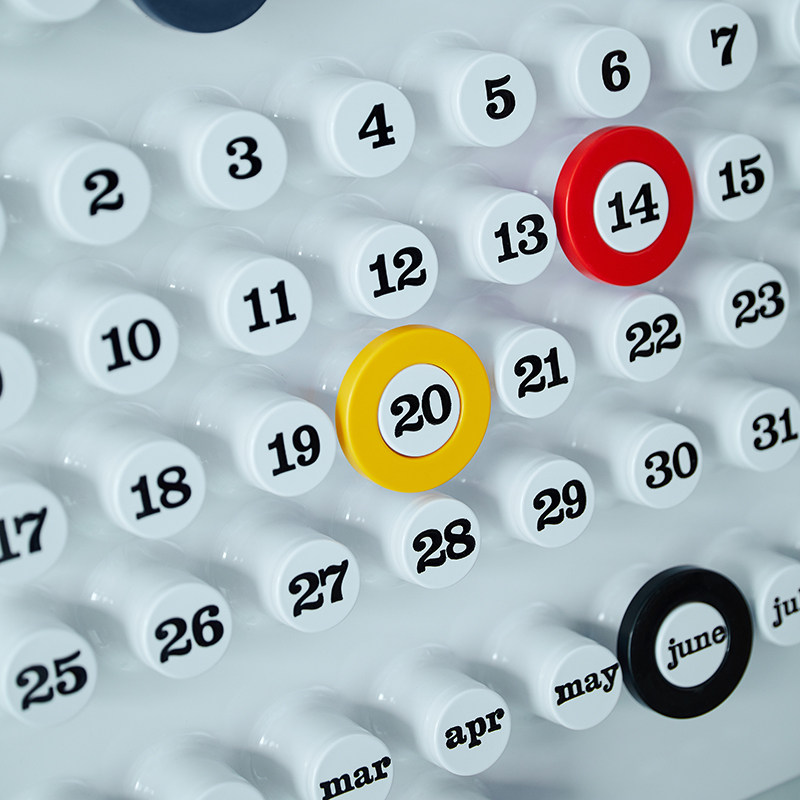 mokamoka创意日历中古墙面装饰挂历Ringadate设计复刻万年历摆件