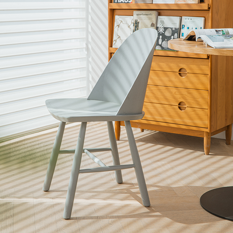 北欧轻奢实木餐椅日式创意软包靠背椅简约现代家用餐厅椅子休闲椅