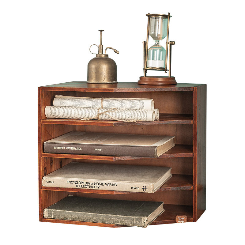 桌面书架多层书柜办公室文件置物架工位书桌a4纸收纳盒学生简易