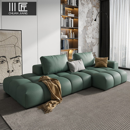 川匠布艺沙发纳米免洗三防科技布大小户型客厅组合意式轻奢设计款
