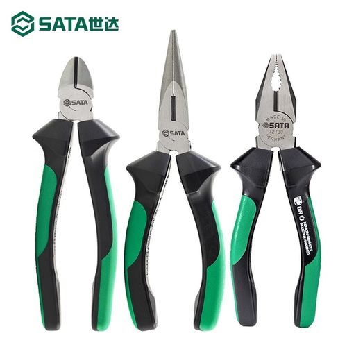 SATA世达钢丝钳电工专用尖嘴钳斜口钳6/78寸工业级剪钢丝钳子