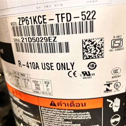 空调制冷压缩机ZP61KCE/ZP72KCE-TFD-496/ZP54KSE-TFM-522/594