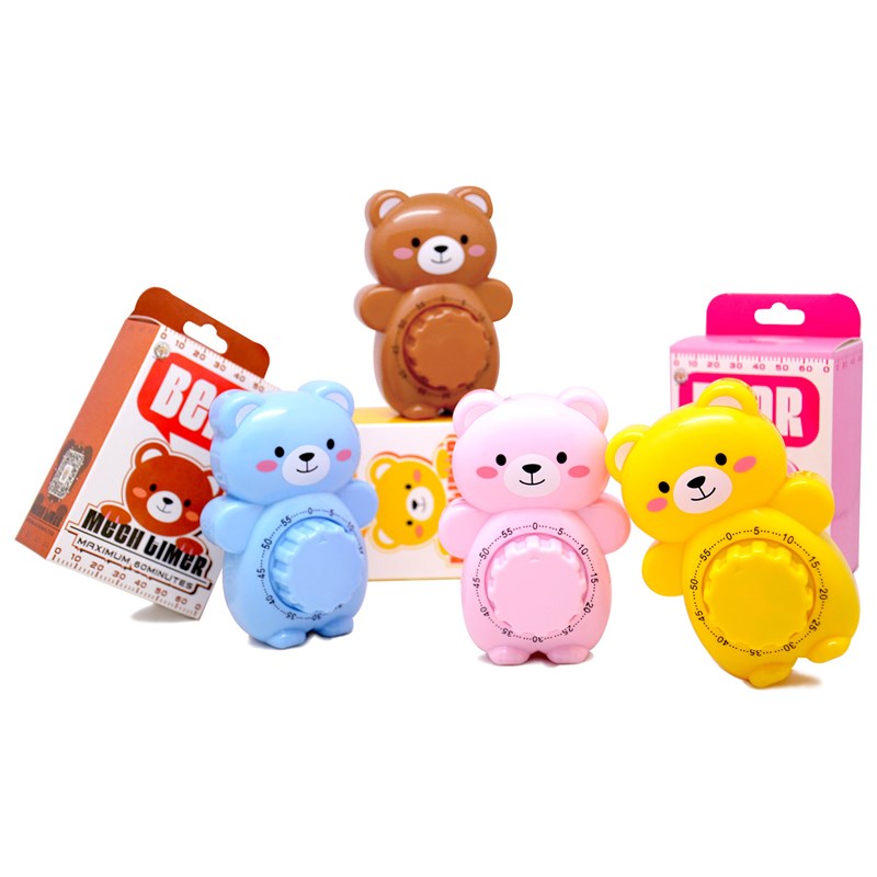 卡通小熊定时器机械发条计时器 厨房做饭温奶提醒器宝宝提示闹钟