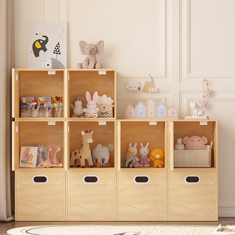 楼梯柜下储物柜自由组合格子柜书柜带门简易收纳柜展示柜立式窄柜