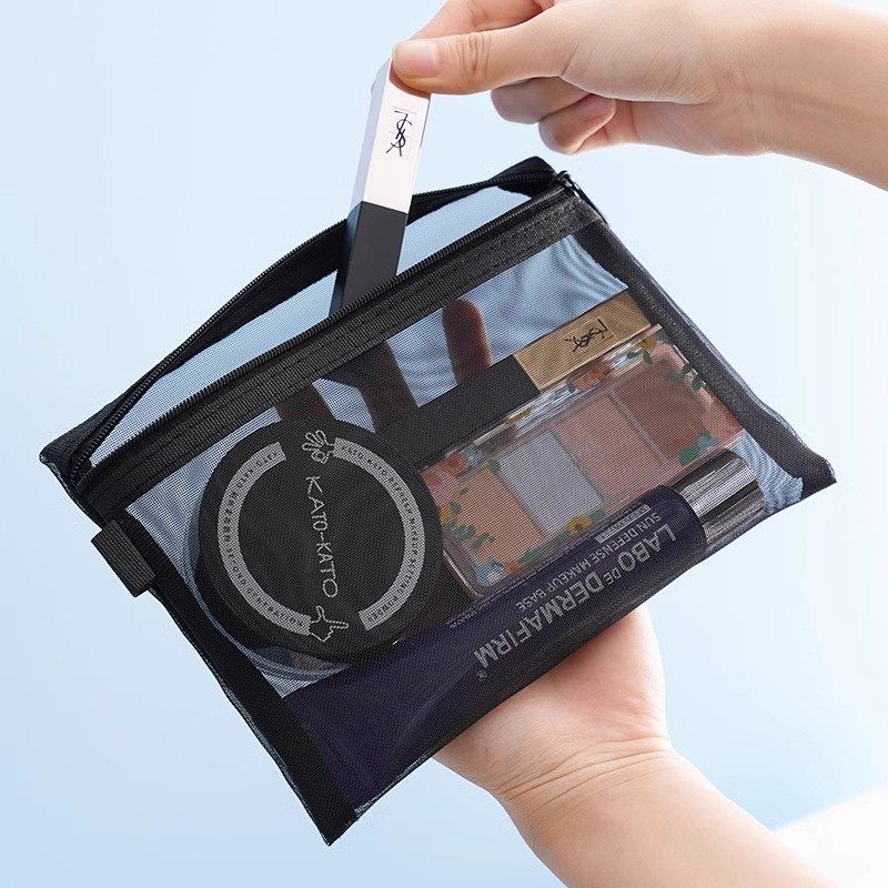 便携旅行化妆包气垫口红收纳眉笔袋刷子大容量网纱袋化妆刷收纳包,纺织面料/辅料/配套,服装加工设备,淘宝优惠券,粉丝福利购,淘宝优惠卷