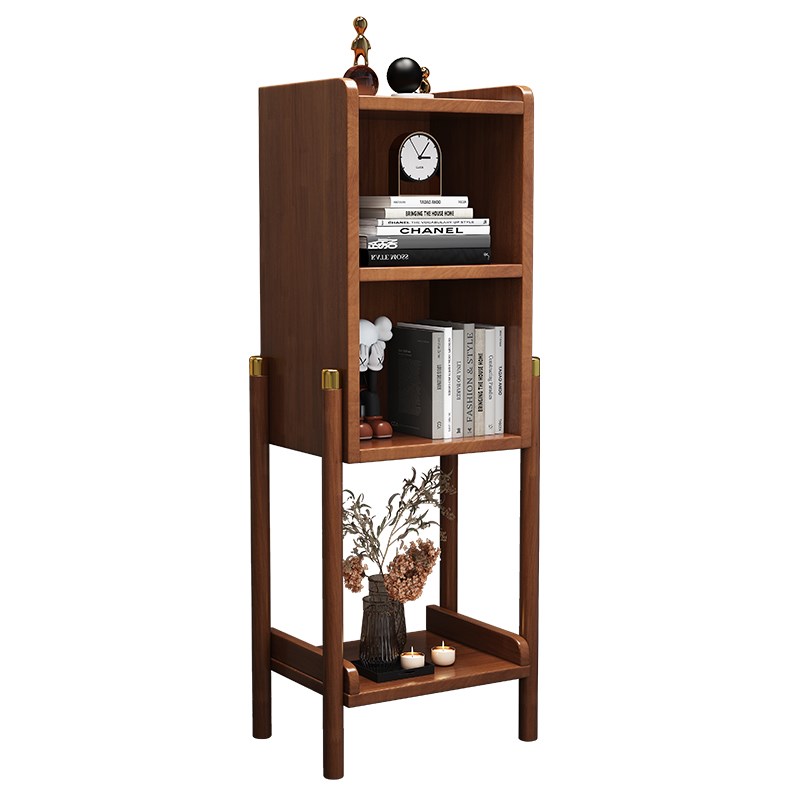 实木床头架简约客厅卧室床头柜多层收纳架家用简易置物架床边柜子