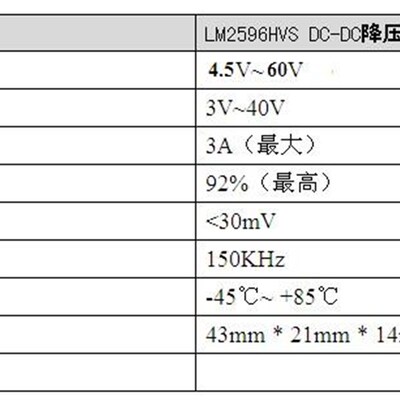 48V可调降压稳压模块 DC-DC LM2596HVS 输入4.5-50v