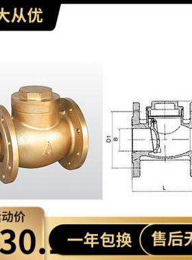 正品埃美柯409黄铜耐高温法兰止回阀DN40506580100125150