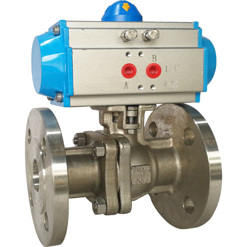 Q641F-16P不锈钢304气动法兰球阀 高平台高温球阀门2寸DN40 50 80
