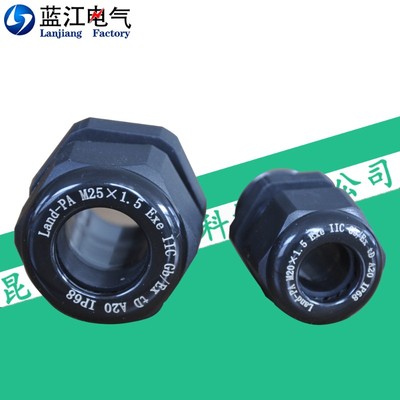 尼龙防爆格兰头Exe增安粉尘塑料葛兰头IP68防水电缆锁紧密封接头
