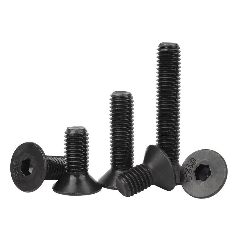 12.9级高强度沉头内六角螺丝螺钉黑色平头螺栓M2M3M4M5M6M8M10M12