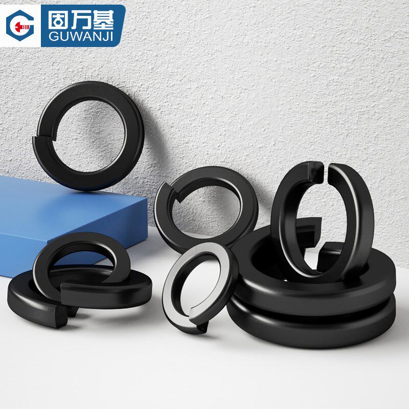 65锰钢弹垫开口弹簧垫圈铁黑镀锌平垫加厚华司介子弹性垫片M3-M36