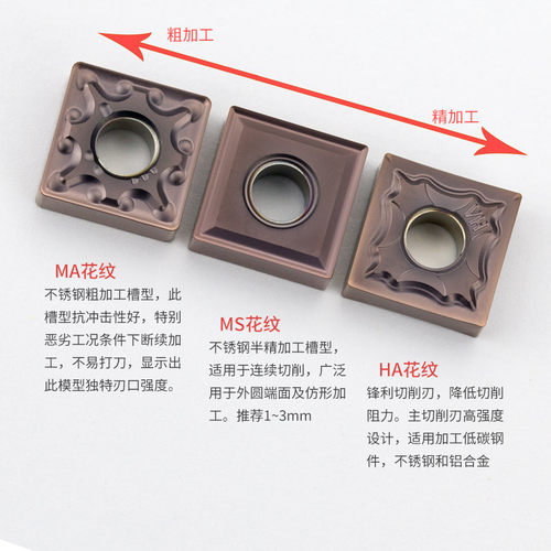 数控车刀片 不锈钢专用SNMG120404-MS回型槽花纹机夹刀粒刨槽刀头