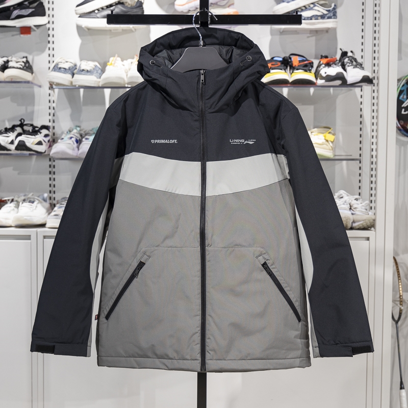 李宁拉链男子常规聚酯纤维棉服