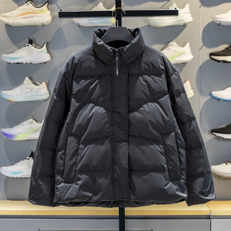 李宁保暖立领短款女子羽绒服