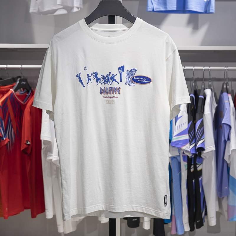 李宁短袖男子透气短袖文化衫