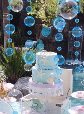 幼儿园教室海洋风主题环创布置吊饰游乐场室内大厅水母蜂窝球挂件