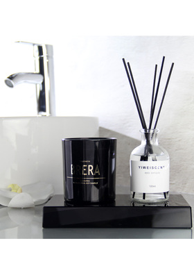 样板房卫生间高档香薰摆件收纳托盘卫浴套件卧室床头柜衣帽间摆设