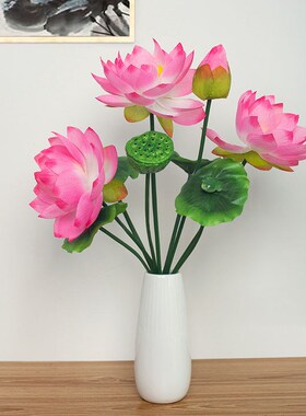 佛台桌子摆放供桌花束佛桌上的花供佛专H用花佛前放的莲花摆件假